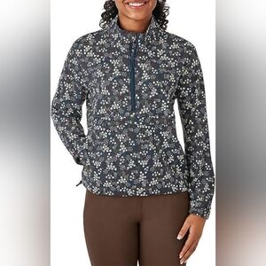Member's Mark XS  Zipper Kangaroo Pocket Long Sleeve Travel‎ Pullover Floral NWT
